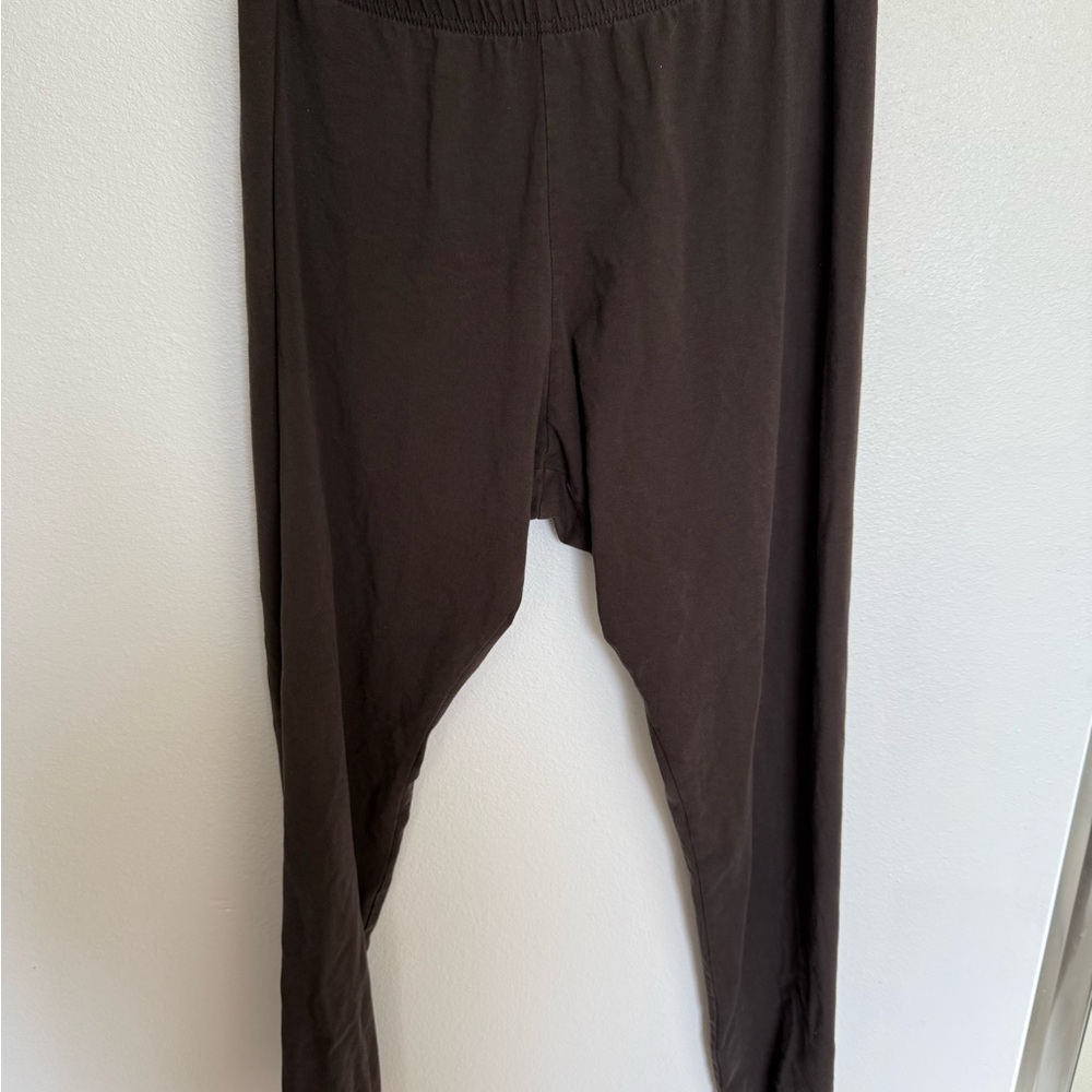 J. Jill Chocolate Brown Ankle Leggings Fall Cozy Layered Look Lounge Casual L